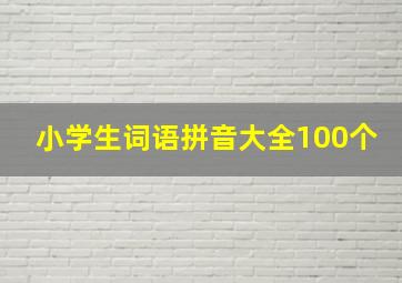 小学生词语拼音大全100个