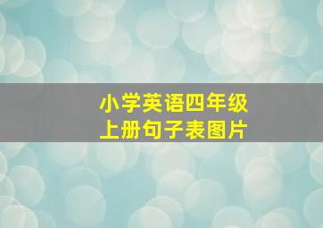 小学英语四年级上册句子表图片