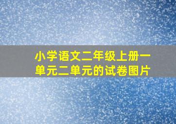 小学语文二年级上册一单元二单元的试卷图片