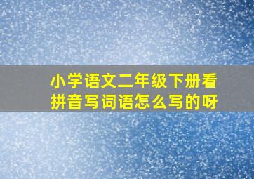 小学语文二年级下册看拼音写词语怎么写的呀