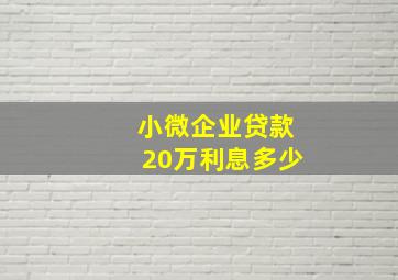 小微企业贷款20万利息多少