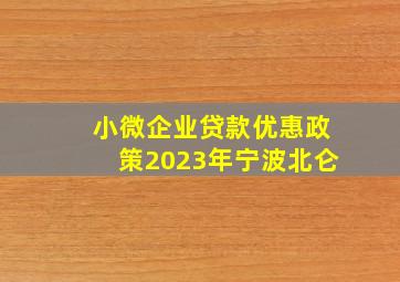 小微企业贷款优惠政策2023年宁波北仑