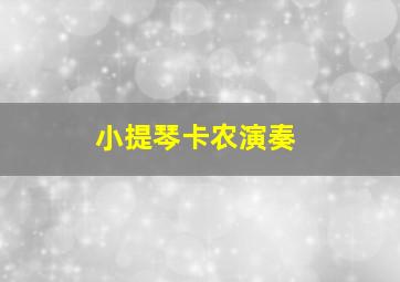 小提琴卡农演奏