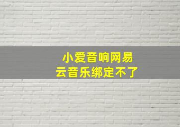 小爱音响网易云音乐绑定不了