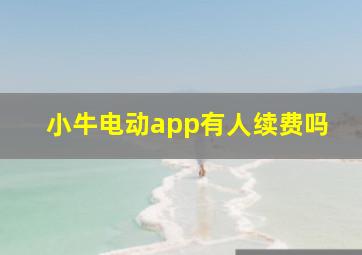 小牛电动app有人续费吗