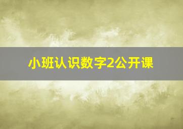 小班认识数字2公开课