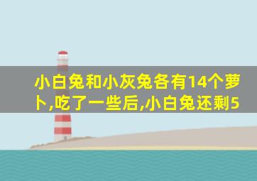 小白兔和小灰兔各有14个萝卜,吃了一些后,小白兔还剩5