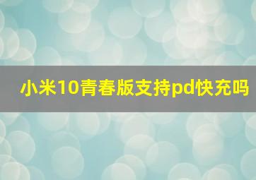 小米10青春版支持pd快充吗