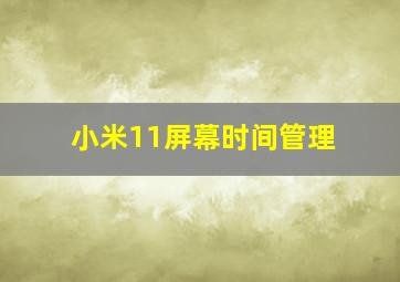 小米11屏幕时间管理