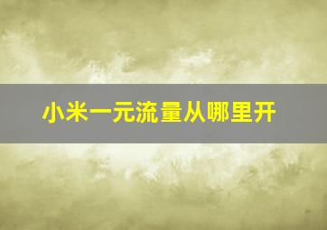 小米一元流量从哪里开