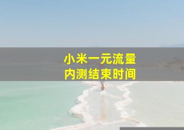 小米一元流量内测结束时间