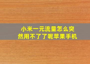 小米一元流量怎么突然用不了了呢苹果手机