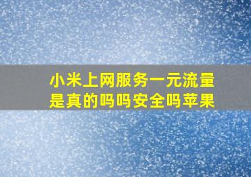 小米上网服务一元流量是真的吗吗安全吗苹果