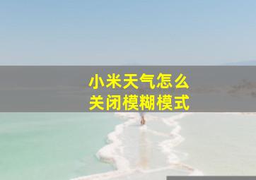 小米天气怎么关闭模糊模式