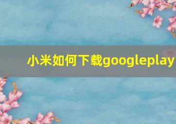 小米如何下载googleplay