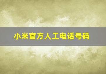 小米官方人工电话号码