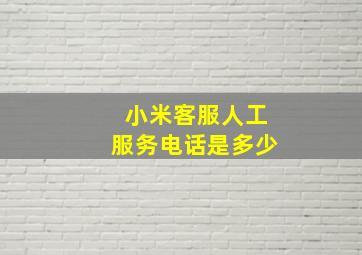 小米客服人工服务电话是多少