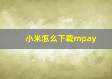 小米怎么下载mpay