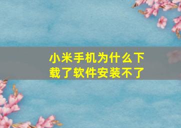 小米手机为什么下载了软件安装不了