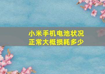 小米手机电池状况正常大概损耗多少