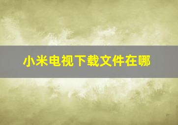 小米电视下载文件在哪