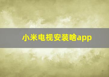 小米电视安装啥app