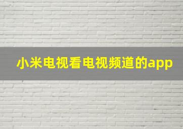 小米电视看电视频道的app