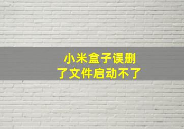 小米盒子误删了文件启动不了