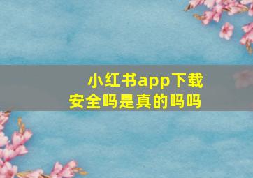 小红书app下载安全吗是真的吗吗