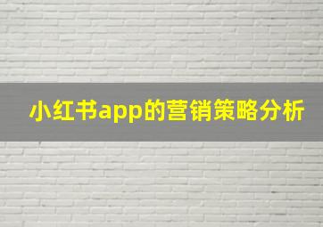 小红书app的营销策略分析