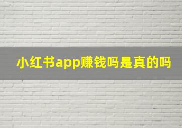 小红书app赚钱吗是真的吗