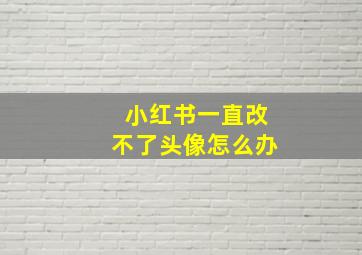 小红书一直改不了头像怎么办