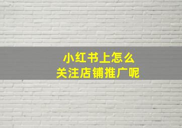 小红书上怎么关注店铺推广呢