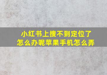 小红书上搜不到定位了怎么办呢苹果手机怎么弄