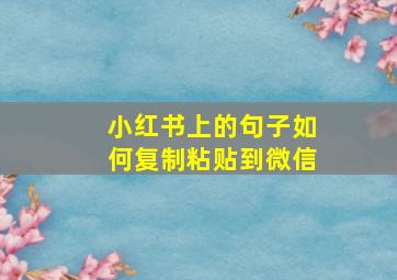 小红书上的句子如何复制粘贴到微信