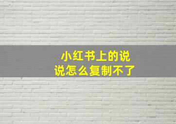 小红书上的说说怎么复制不了