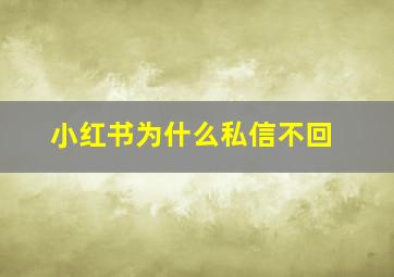 小红书为什么私信不回