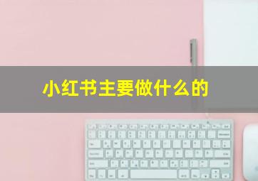 小红书主要做什么的