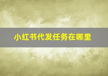 小红书代发任务在哪里