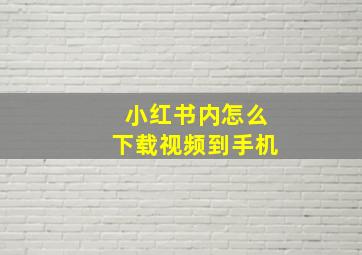 小红书内怎么下载视频到手机