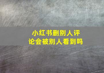 小红书删别人评论会被别人看到吗