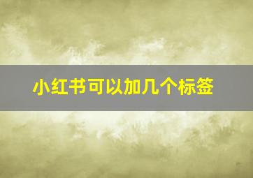 小红书可以加几个标签