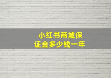 小红书商城保证金多少钱一年