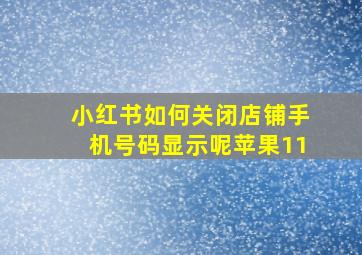 小红书如何关闭店铺手机号码显示呢苹果11