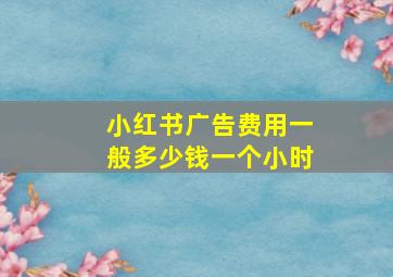 小红书广告费用一般多少钱一个小时