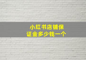 小红书店铺保证金多少钱一个