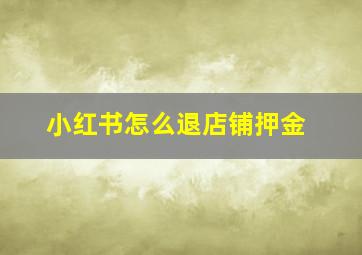 小红书怎么退店铺押金