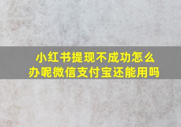 小红书提现不成功怎么办呢微信支付宝还能用吗