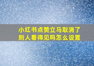 小红书点赞立马取消了别人看得见吗怎么设置