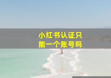 小红书认证只能一个账号吗